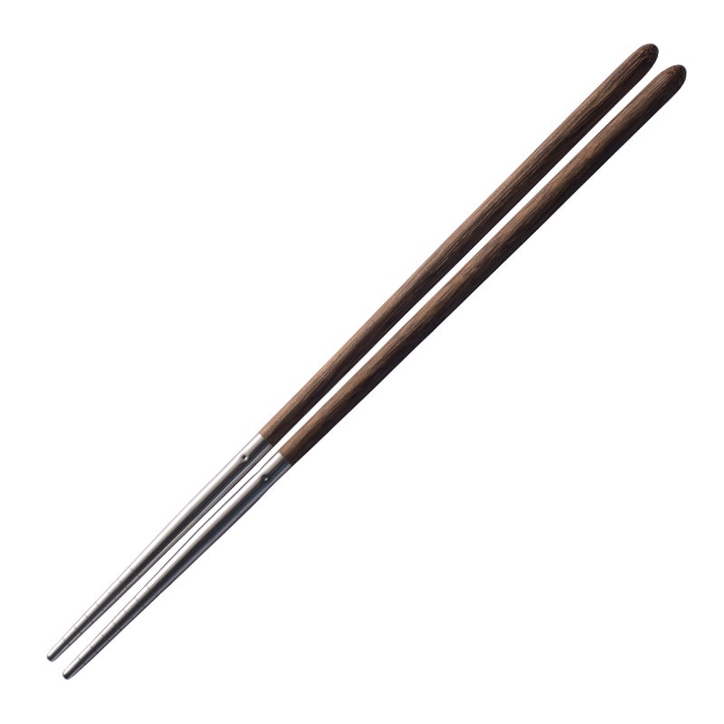 Chopsticks με κεφαλή από ανοξείδωτο ατσάλι και ξύλινο σώμα, θερμοανθεκτικά, αντιολισθητικά, κατά της μούχλας