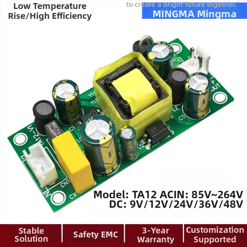 Mingma Ta12-5V2A prepínaný modul napájania, výstup 5V/2A, 10W, vstup 90-264V, účinnosť 78%, ochrana proti skratu/preťaženiu/teplote