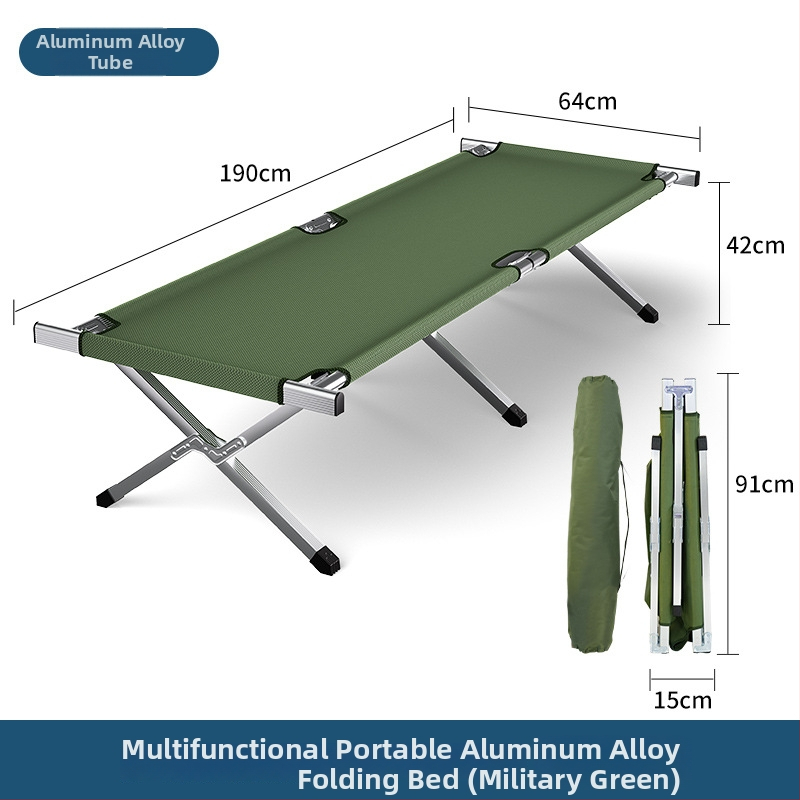 Prenosná skladacia kempingová posteľ s železným rámom a Oxford tkaninou, hmotnosť 6 kg, nosnosť 200 kg
