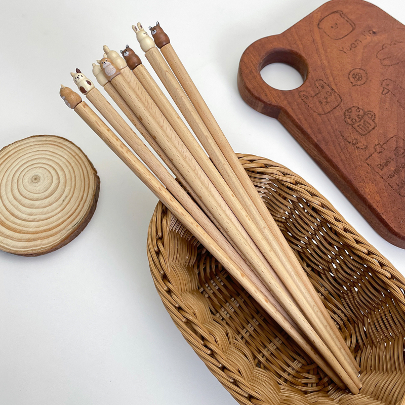 Xinxuan ξύλινα chopsticks – χαριτωμένο στυλ, μοτίβο καρτούν, αντιολισθητικά