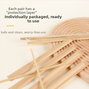 Jednorázové bambusové paličky na jedlo, s tvrdeným a zosilneným dizajnom, 50 párov na balenie, samostatné balenie, značka Guyuetiancheng