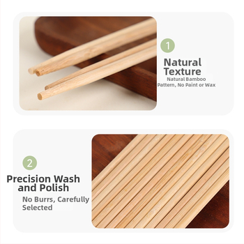 Jednorázové bambusové paličky na jedlo, s tvrdeným a zosilneným dizajnom, 50 párov na balenie, samostatné balenie, značka Guyuetiancheng