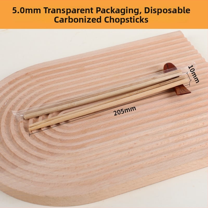 Jednorázové bambusové paličky na jedlo, s tvrdeným a zosilneným dizajnom, 50 párov na balenie, samostatné balenie, značka Guyuetiancheng