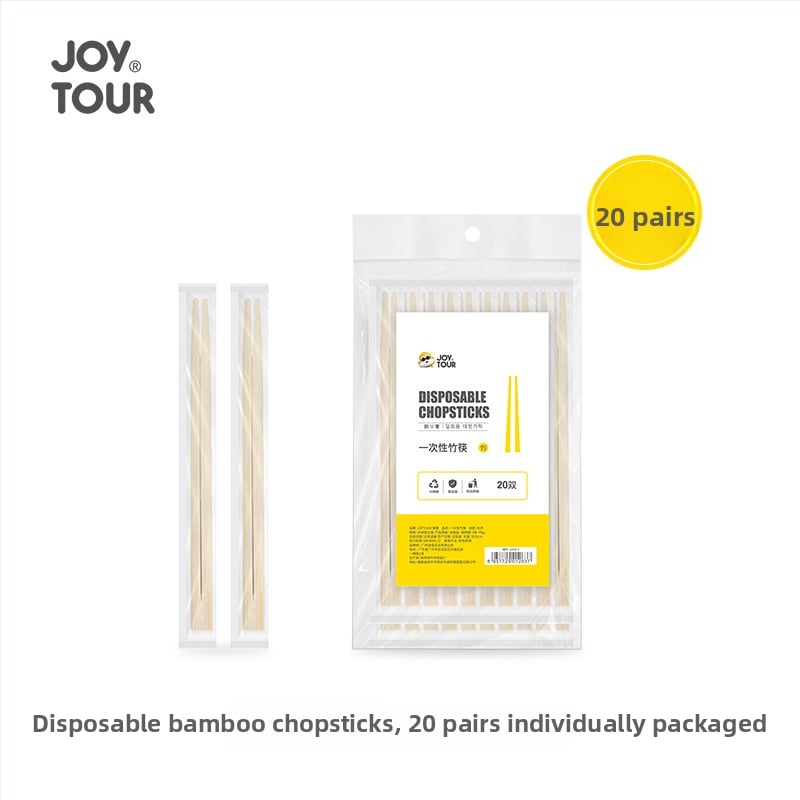 JOYTOUR jednorazové bambusové paličky na jedlo, balenie 20 kusov, jednotlivé balenie, biologicky odbúrateľné