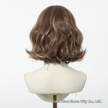 Parochňa, krátky kučeravý bob, kórejský štýl, ofina, hodvábne vlákno, model SWLC1238-6BR10