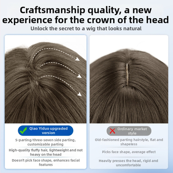 Parochňa pre ženy, krátka rovná ofina, prirodzený vzhľad na každodenné nosenie, vlasy z vysokotepelného hodvábia, strojovo vyrobená, univerzálny typ, nie je fariteľná