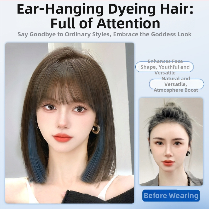 Moterų trumpa peruka su tiesiais kirpčiukais, natūralus kasdienis įvaizdis, mechanine gamyba, plaukai iš aukštos temperatūros šilko, universali tinka