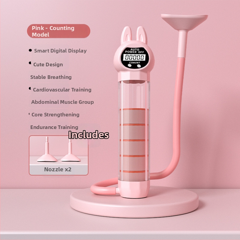 Prenosné zariadenie na brušné cvičenie s dýchacím pásom – Štandardný / Zajac model, Materiál: Mouth-blown PP + Silicone Straw + Main Body AS, Kód produktu: 20250805