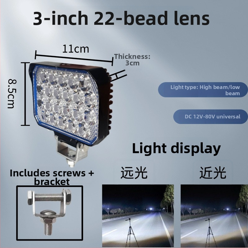 LED automobilové svetlo s širokým uhlom pohľadu, 12V–80V, IP68, 11520 lm, hliníkové odliatiny + PC puzdro