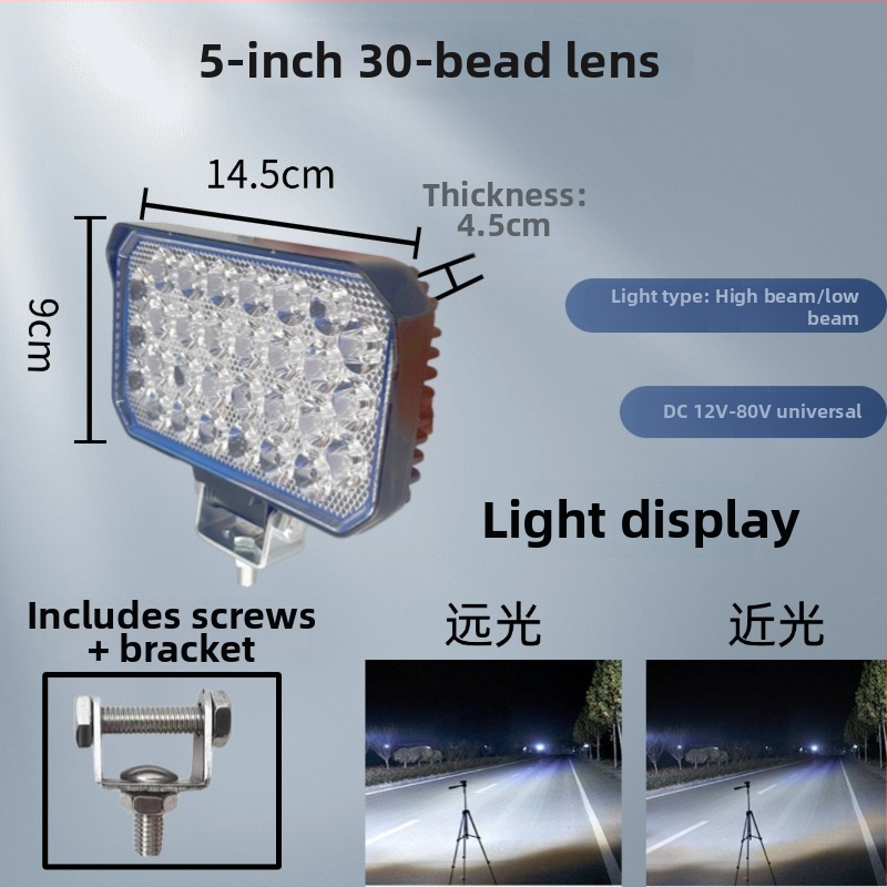 LED automobilové svetlo s širokým uhlom pohľadu, 12V–80V, IP68, 11520 lm, hliníkové odliatiny + PC puzdro