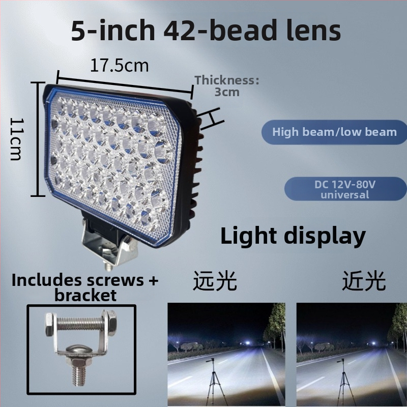 LED automobilové svetlo s širokým uhlom pohľadu, 12V–80V, IP68, 11520 lm, hliníkové odliatiny + PC puzdro