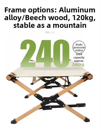 Prenosné zložené kempingové lôžko z hliníkovej zliatiny, 7 kg, nosnosť 150 kg, povrch z Oxford textílie, integrovaný skladací dizajn