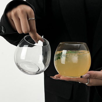 Σφαιρικό γυάλινο ποτήρι – μοντέρνος μινιμαλιστικός σχεδιασμός, στρογγυλό σχήμα, χωρίς λαβή, μονοστρωματικό, γυαλί βοριοσιλικό