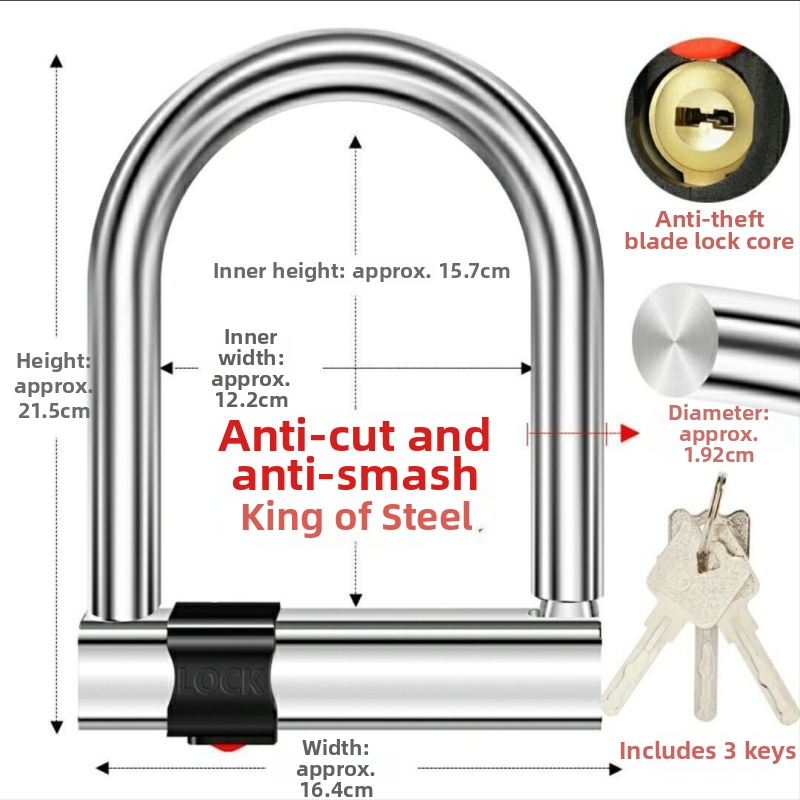 Guan ling zámok na auto, nerezová oceľ, moderný minimalistický štýl, všeobecné použitie.