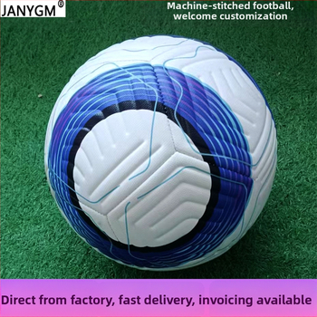 PU futbal No.5, strojovo šitý, hmotnosť 410–430 g, vnútorná Rubber Yarn balón, na tréningy a súťaže