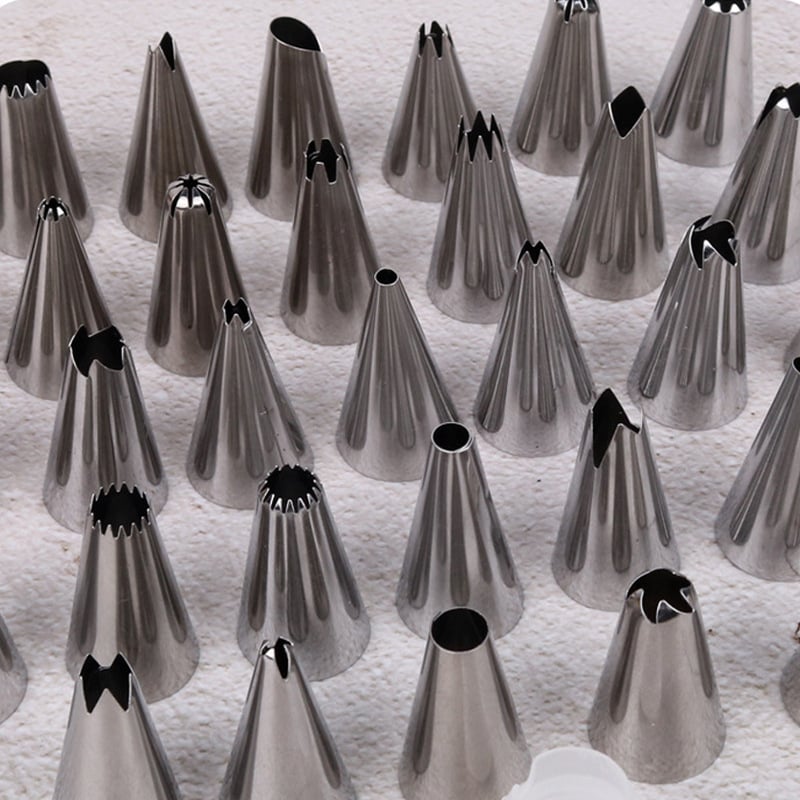 Sada 24 tipov na zdobenie z nehrdzavejúcej ocele pre koláče a sušienky, krémové trysky, moderný minimalistický dizajn