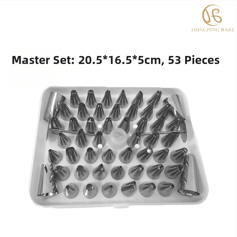 Sada 24 tipov na zdobenie z nehrdzavejúcej ocele pre koláče a sušienky, krémové trysky, moderný minimalistický dizajn
