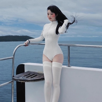 Dámske plavky s dlhým rukávom, UPF50+ ochrana proti slnku, rýchloschnúca tkanina z bavlnenej zmesi, značka Enviable