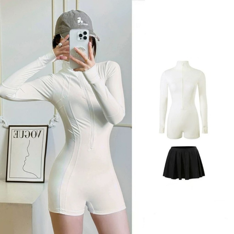 Dámske plavky s dlhým rukávom, UPF50+ ochrana proti slnku, rýchloschnúca tkanina z bavlnenej zmesi, značka Enviable