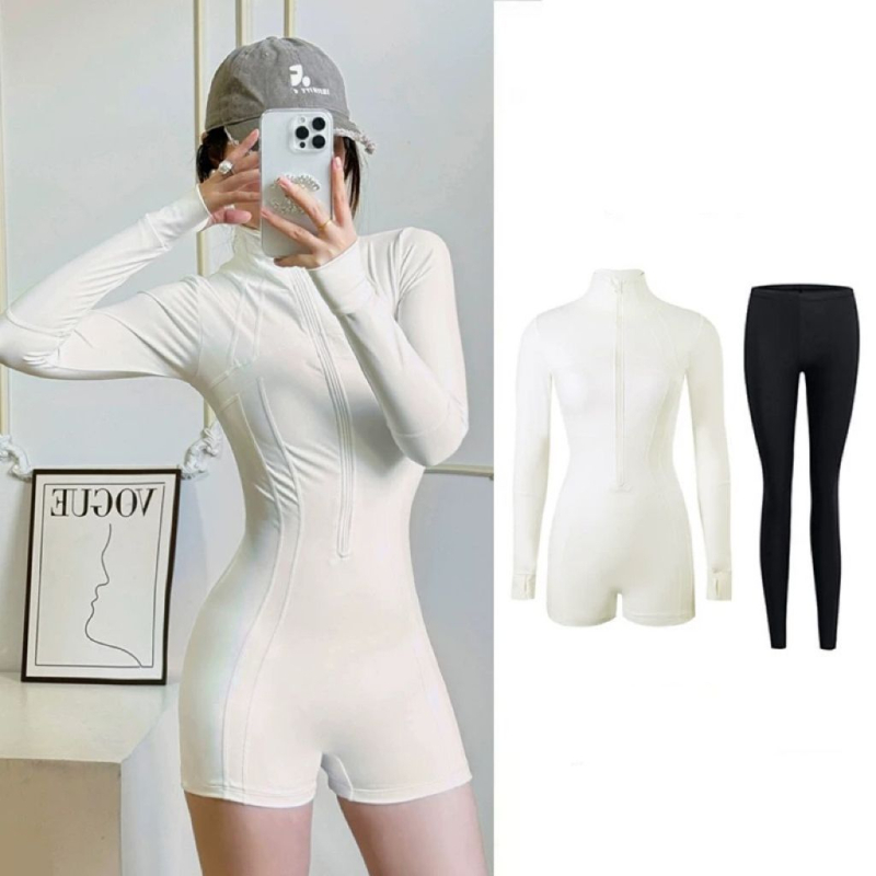 Dámske plavky s dlhým rukávom, UPF50+ ochrana proti slnku, rýchloschnúca tkanina z bavlnenej zmesi, značka Enviable