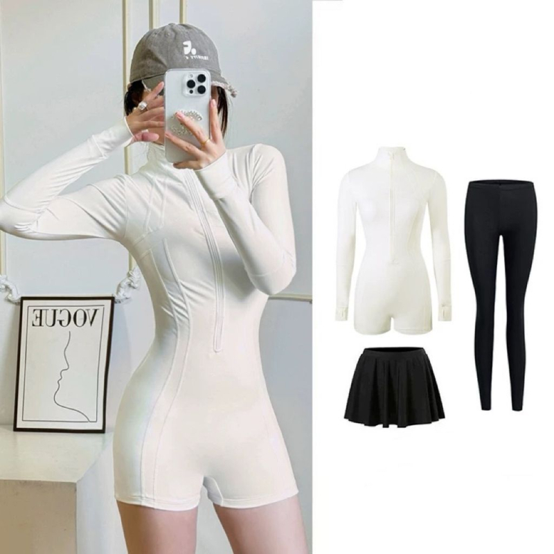 Dámske plavky s dlhým rukávom, UPF50+ ochrana proti slnku, rýchloschnúca tkanina z bavlnenej zmesi, značka Enviable