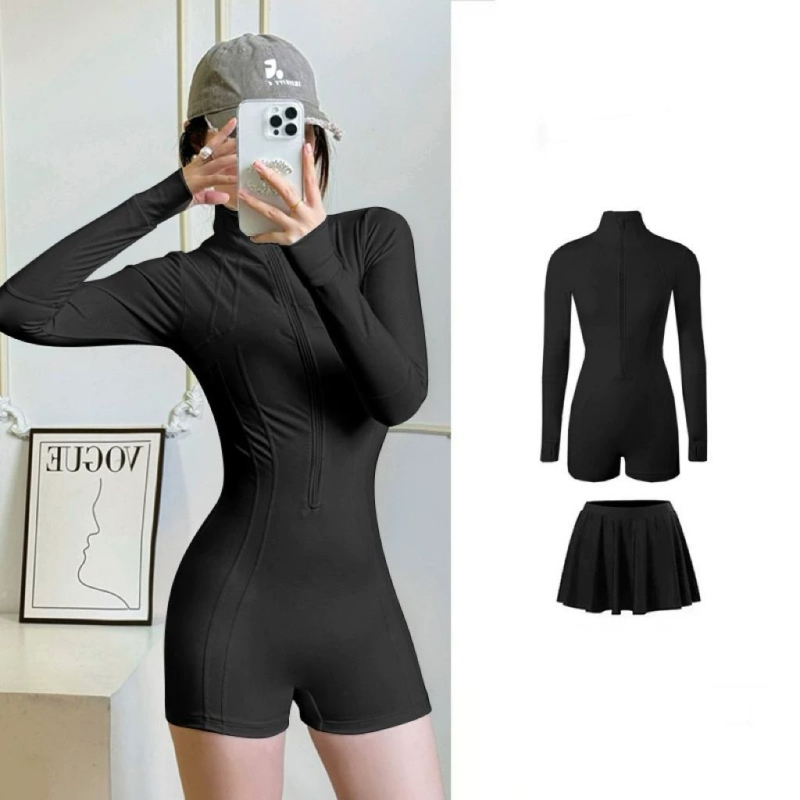 Dámske plavky s dlhým rukávom, UPF50+ ochrana proti slnku, rýchloschnúca tkanina z bavlnenej zmesi, značka Enviable