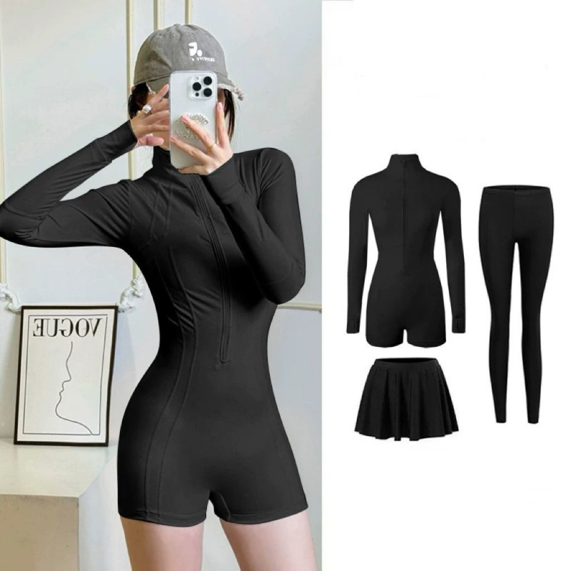 Dámske plavky s dlhým rukávom, UPF50+ ochrana proti slnku, rýchloschnúca tkanina z bavlnenej zmesi, značka Enviable