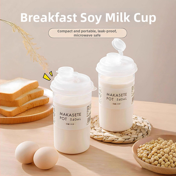 Qiwang univerzálna prenosná šálka na sójové mlieko do kávy, uzavretý potravinársky plast