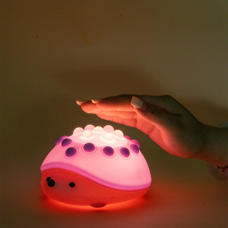 Silikónová nočná lampička v tvare ježka, stlačovacie bublinkové svetlo, USB nabíjateľná, gradientné LED osvetlenie, ROHS certifikát