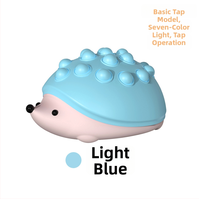 Silikónová nočná lampička v tvare ježka, stlačovacie bublinkové svetlo, USB nabíjateľná, gradientné LED osvetlenie, ROHS certifikát