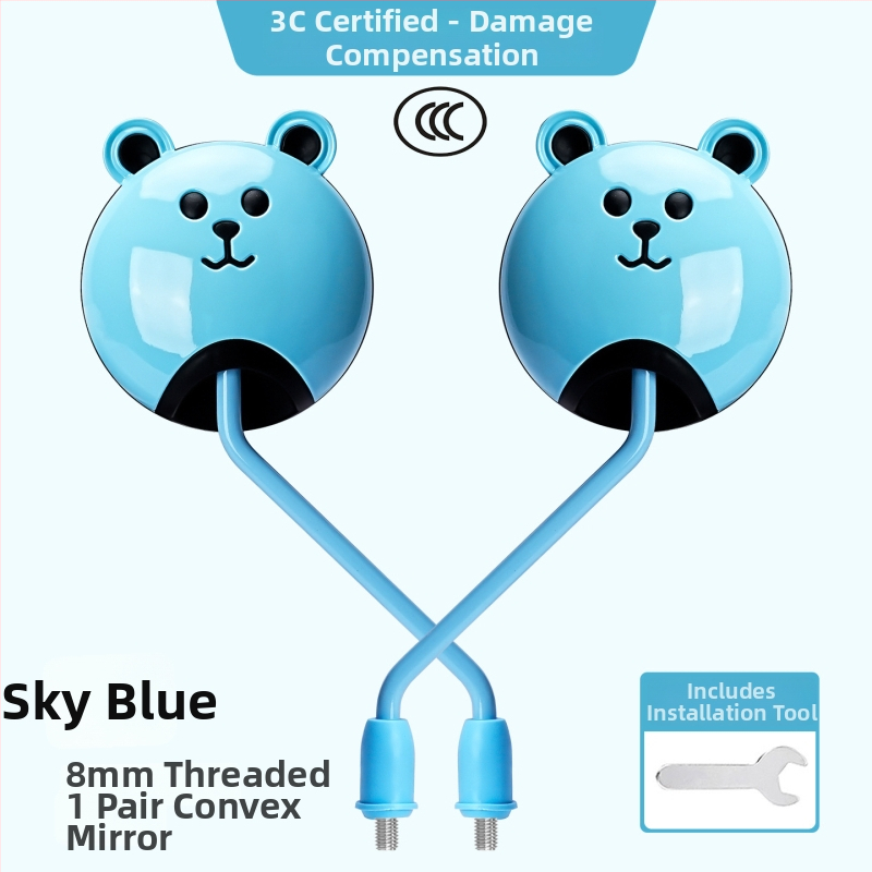 Raybeen spätné zrkadlo pre elektromobily; materiály: sklo, guma, kov, ABS; 3C certifikácia: QXQY-996; kompatibilné s elektrickými autami, motocyklami a trojkolesovými vozidlami.