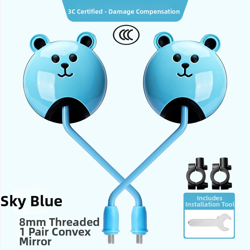 Raybeen spätné zrkadlo pre elektromobily; materiály: sklo, guma, kov, ABS; 3C certifikácia: QXQY-996; kompatibilné s elektrickými autami, motocyklami a trojkolesovými vozidlami.
