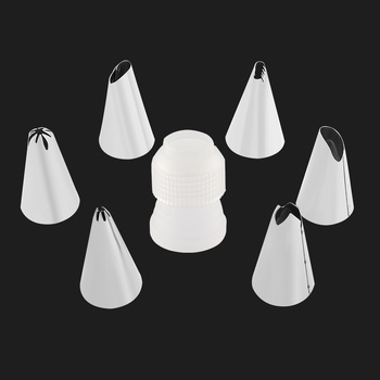 9-dalių nerūdijančio plieno antgalių rinkinys su TPU švirkštų maišeliu kepimui ir dekoravimui
