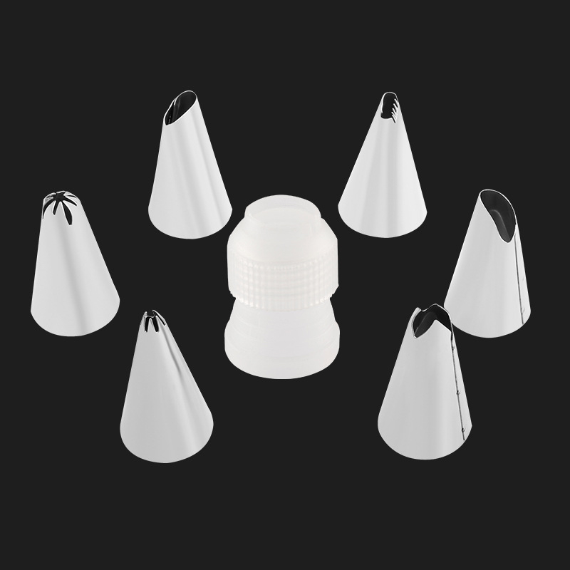 9-sprauslu komplekts no nerūsējā tērauda ar TPU uzpildāmo maisiņu cepšanai un dekorēšanai