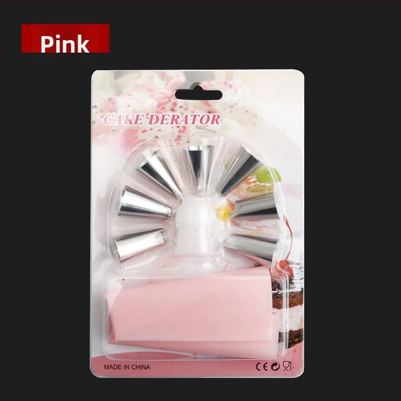 9-dalių nerūdijančio plieno antgalių rinkinys su TPU švirkštų maišeliu kepimui ir dekoravimui