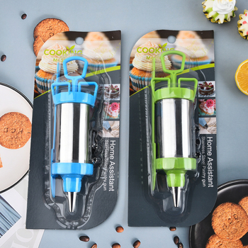 Dekoravimo švirkštas rinkinys iš nerūdijančio plieno, įtraukti sausainių ekstruderis ir sausainių formelės, skirtas tortų dekoravimui, išleistas 2024 m.