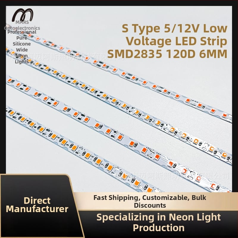 Miami 2835 LED samolepiaca ohybná svetelná páska, vstup 5/12V, 110–120 LED, 8W, vodotesná, životnosť 50 000 h, pre vonkajšiu reklamu