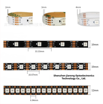 WS2812B LED pásik, 5050 SMD, vstavaný IC, vodotesný, 5V, stmievateľný