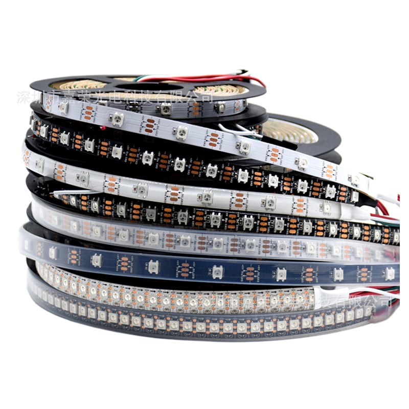 WS2812B LED pásik, 5050 SMD, vstavaný IC, vodotesný, 5V, stmievateľný