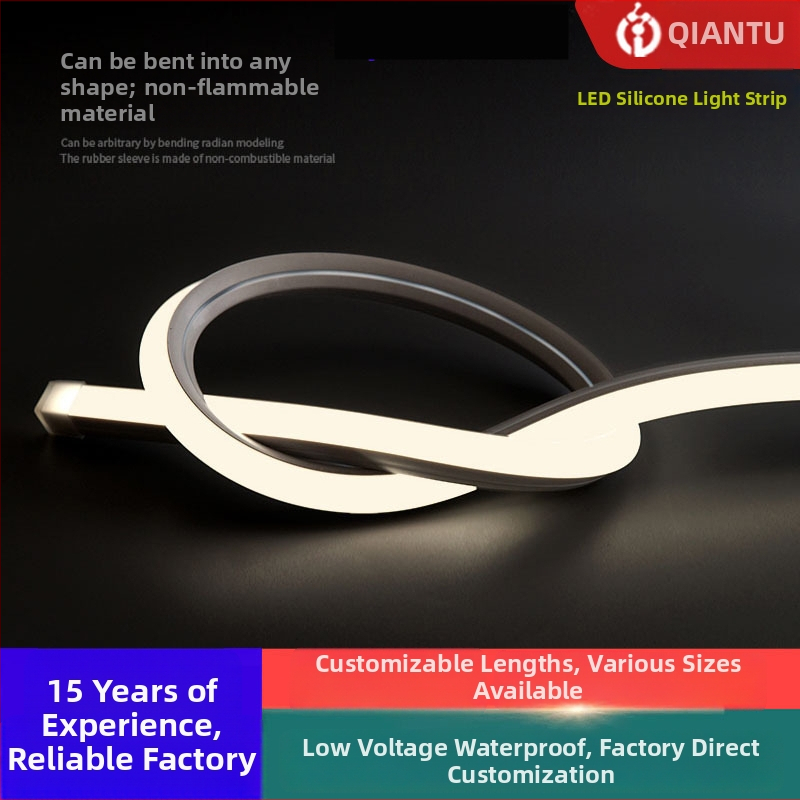 Pružný silikónový neon LED pásik, 24V, 12W, 120 LED, vodotesný