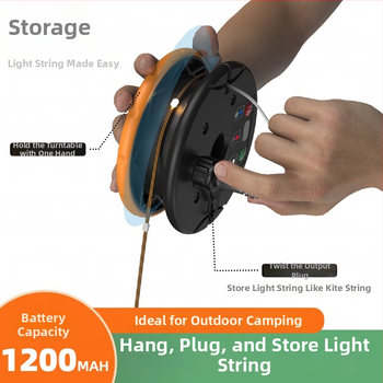 Solárny LED svetelný reťaz s koženou šnúrkou, pre vonkajšie použitie, ovládanie cez aplikáciu, napájanie batériou/USB/solárnou energiou, kruhový tvar