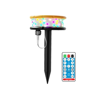 Solárny LED svetelný reťaz s koženou šnúrkou, pre vonkajšie použitie, ovládanie cez aplikáciu, napájanie batériou/USB/solárnou energiou, kruhový tvar