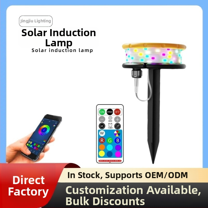 Solárny LED svetelný reťaz s koženou šnúrkou, pre vonkajšie použitie, ovládanie cez aplikáciu, napájanie batériou/USB/solárnou energiou, kruhový tvar