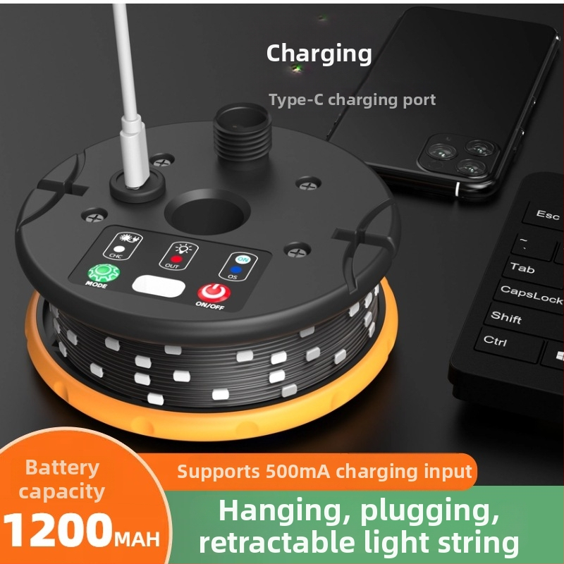 Solárny LED svetelný reťaz s koženou šnúrkou, pre vonkajšie použitie, ovládanie cez aplikáciu, napájanie batériou/USB/solárnou energiou, kruhový tvar