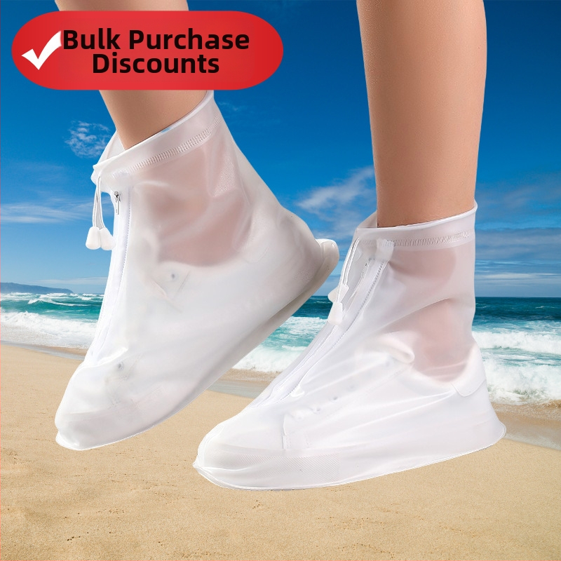 Pokrytie na dažďové čižmy pre vonkajšie cestovanie — minimalistický PVC, nepremokavý a protišmyk, so zipsom, značka Zhejun, prispôsobiteľné