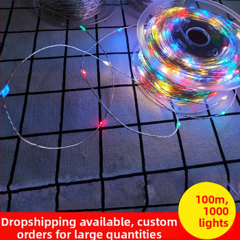 Vonkajší LED reťaz s meďaným vodičom, 1000 LED, 31V, IP44, napájanie zo zásuvky, model 19-3-19