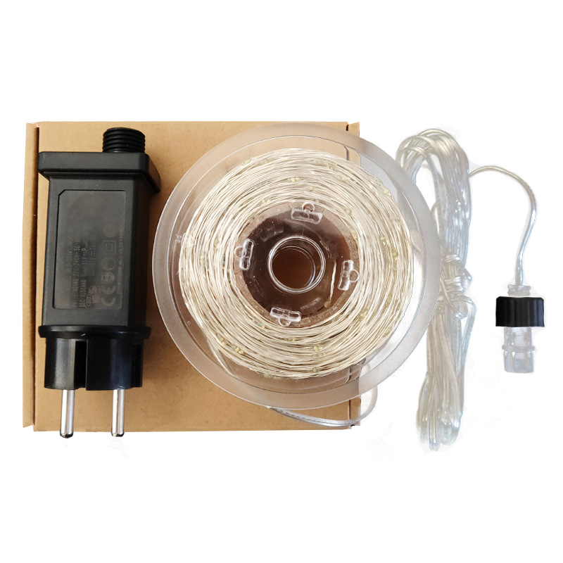 Vonkajší LED reťaz s meďaným vodičom, 1000 LED, 31V, IP44, napájanie zo zásuvky, model 19-3-19