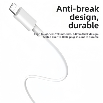 Krovimo laidas su Lightning ir Micro USB sąsajomis, ilgis 1–2 m, TPE medžiaga, automatinis išjungimas, maksimali galia 12 W.