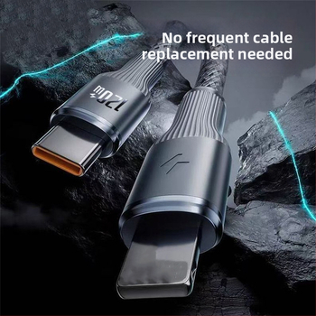 4-in-1 greito įkrovimo duomenų kabelis su USB-C, Lightning, Micro USB ir Mini USB jungtimis; pynėtas kabelis, iki 66W