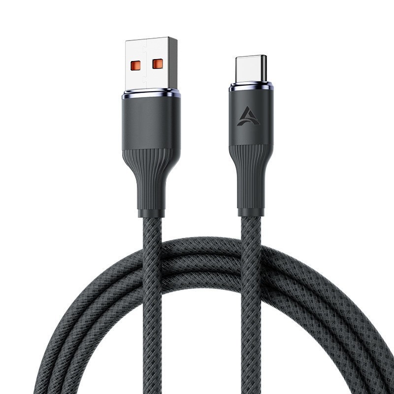 4-in-1 greito įkrovimo duomenų kabelis su USB-C, Lightning, Micro USB ir Mini USB jungtimis; pynėtas kabelis, iki 66W
